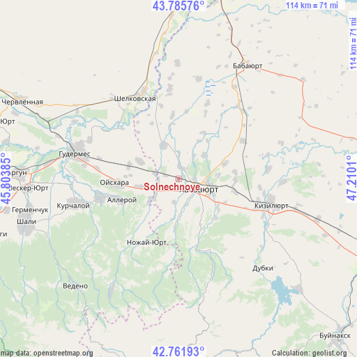 Solnechnoye on map