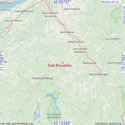 East Broughton on map