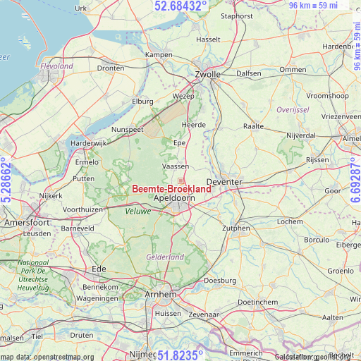 Beemte-Broekland on map