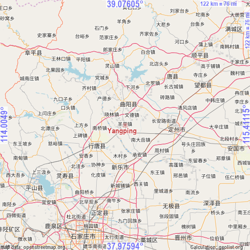 Yangping on map