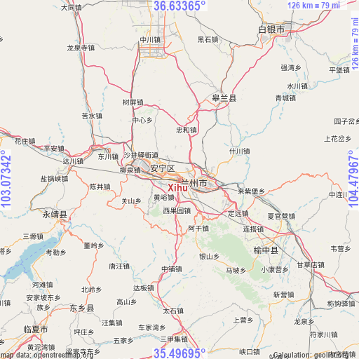 Xihu on map