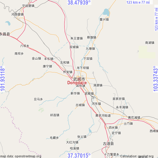 Dongdajie on map