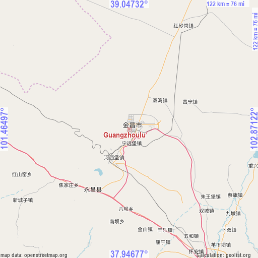 Guangzhoulu on map