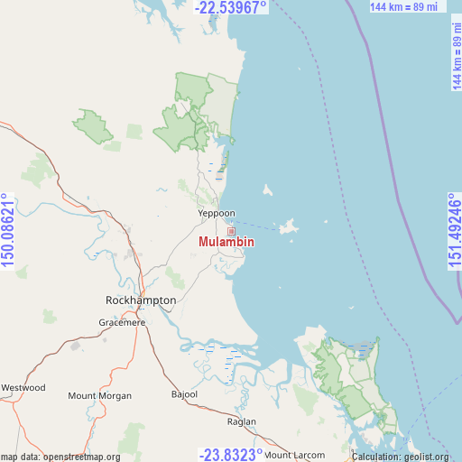 Mulambin on map