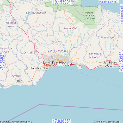 Santo Domingo Este on map