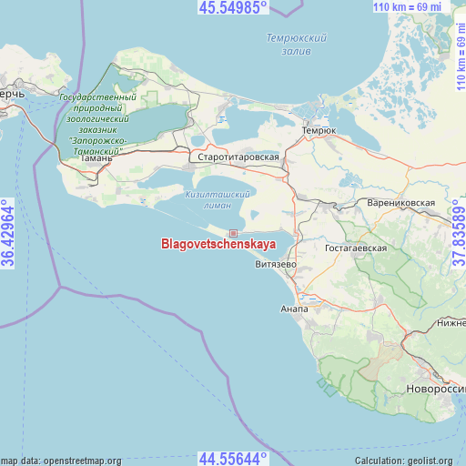 Blagovetschenskaya on map
