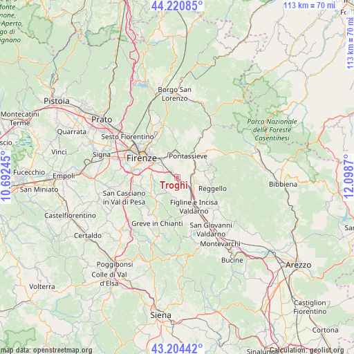 Troghi on map