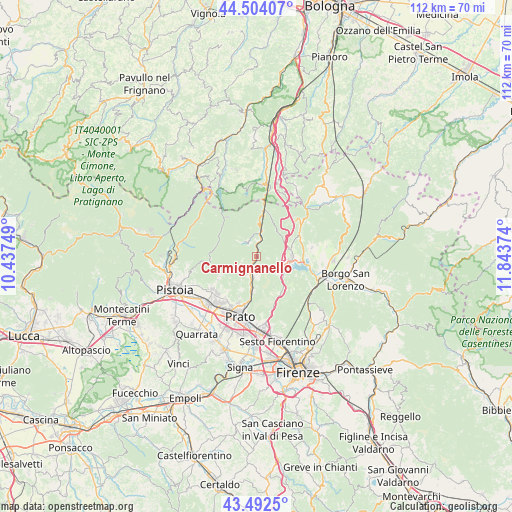 Carmignanello on map