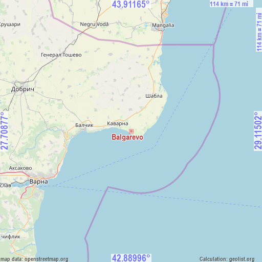 Balgarevo on map
