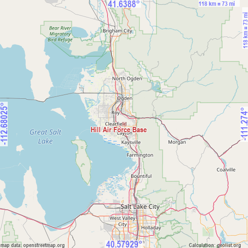 Hill Air Force Base on map