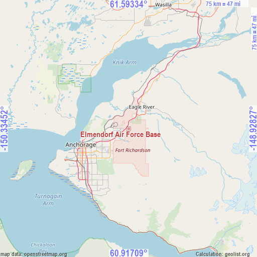 Elmendorf Air Force Base on map