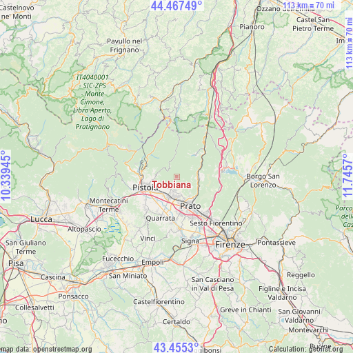 Tobbiana on map