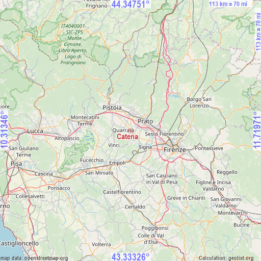Catena on map