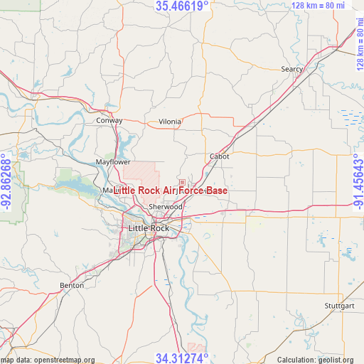 Little Rock Air Force Base on map