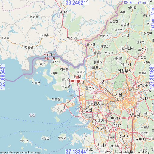 Tongjin on map