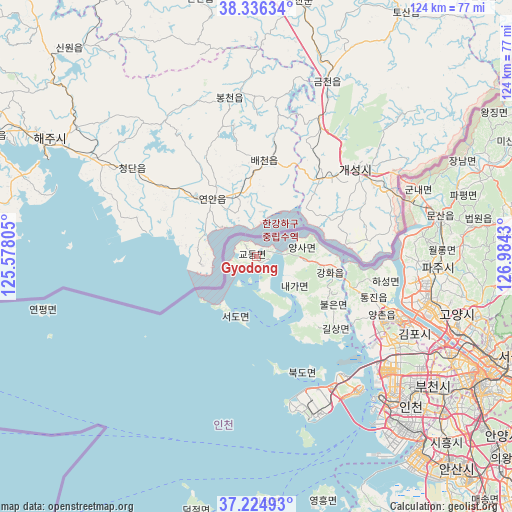 Gyodong on map