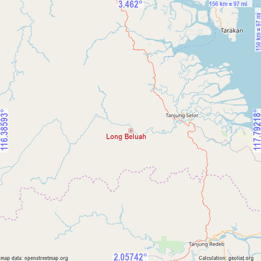 Long Beluah on map