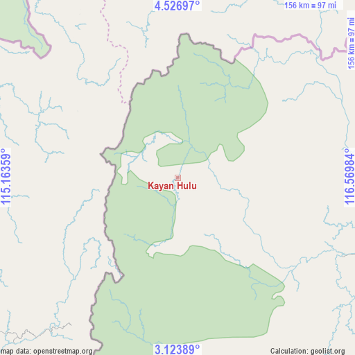 Kayan Hulu on map