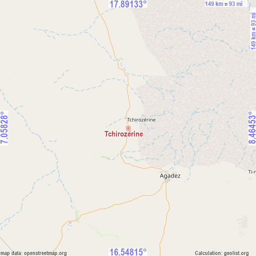 Tchirozérine on map