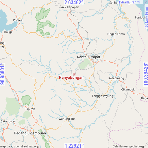 Panyabungan on map