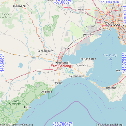 East Geelong on map