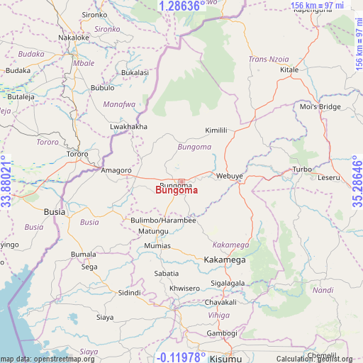 Bungoma on map