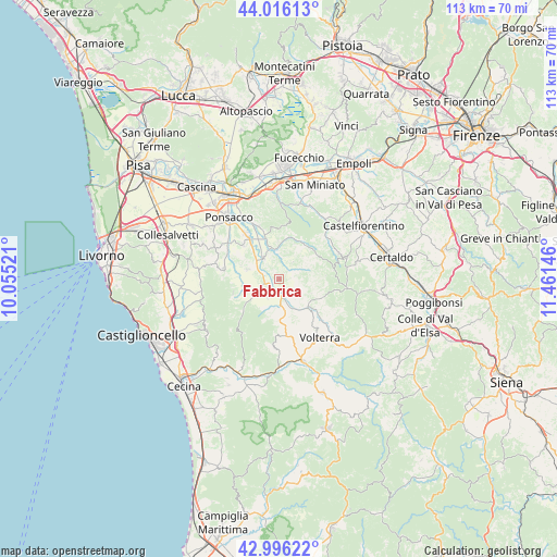 Fabbrica on map