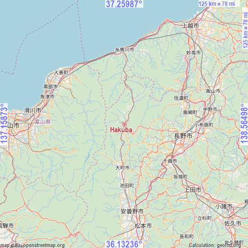 Hakuba on map