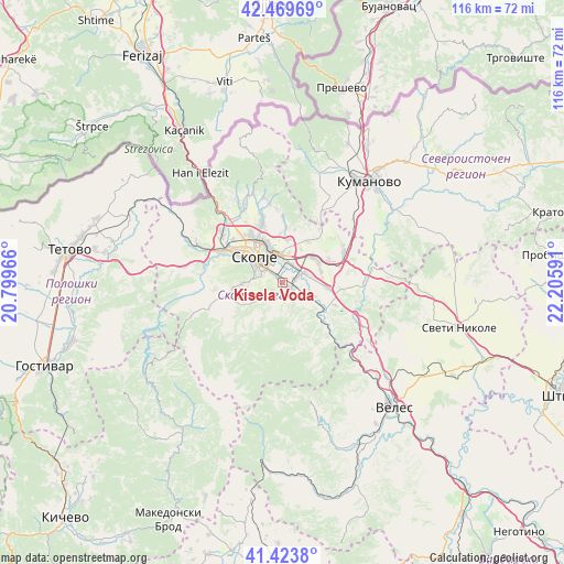 Kisela Voda on map
