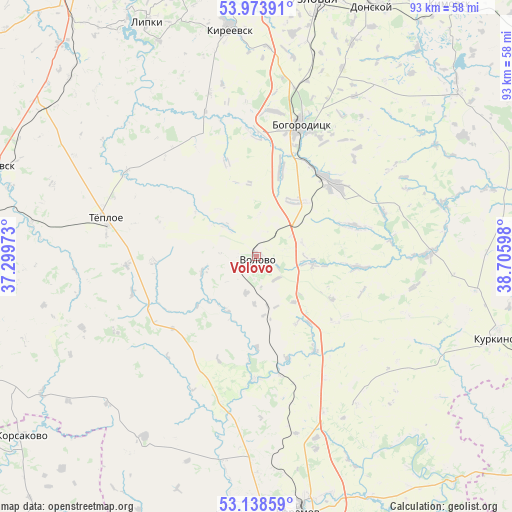 Volovo on map