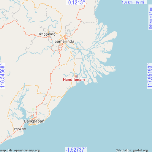 Handilenam on map