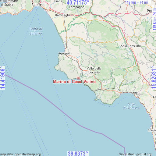 Marina di Casal Velino on map