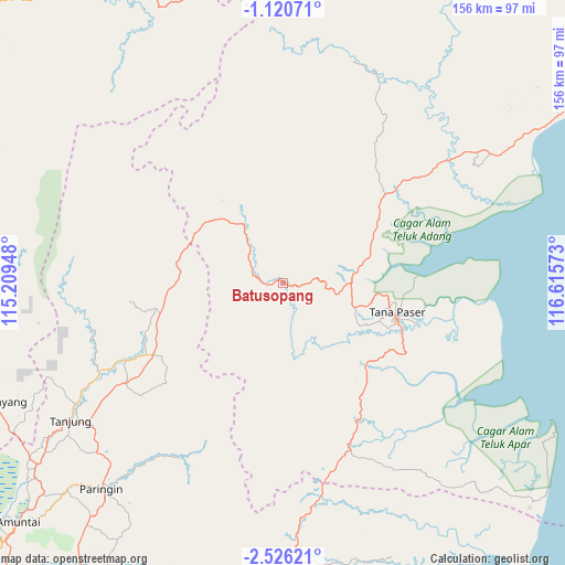 Batusopang on map