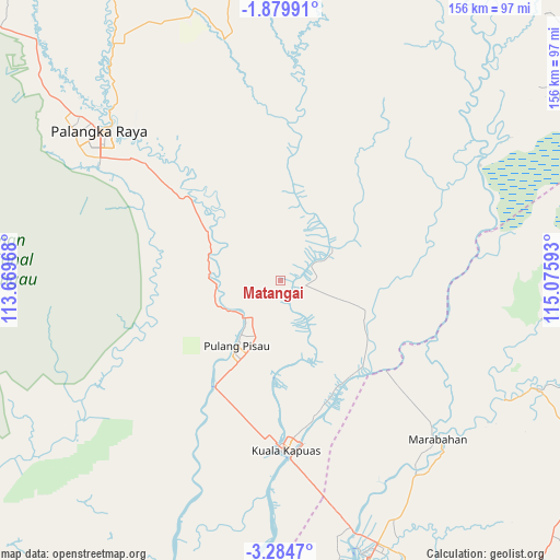 Matangai on map