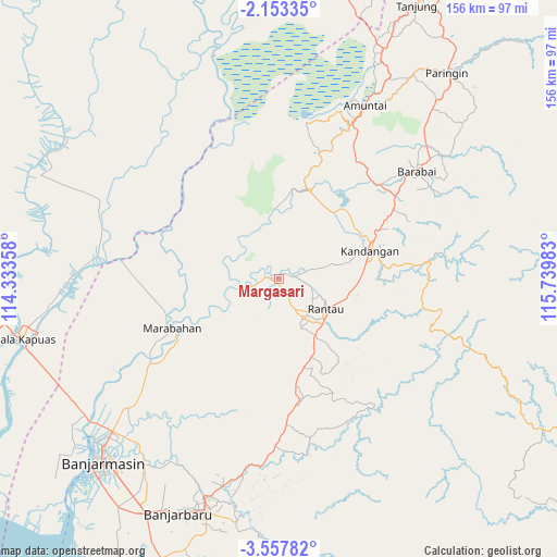 Margasari on map