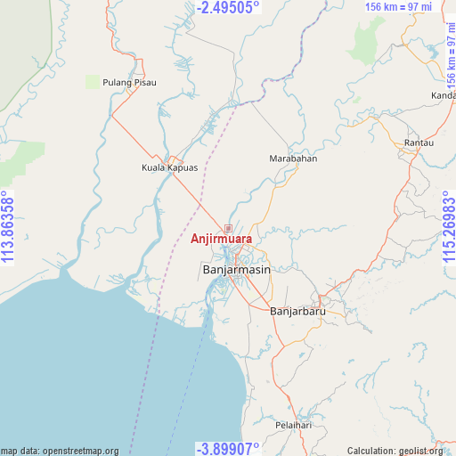 Anjirmuara on map