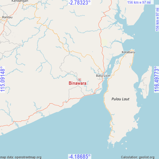 Binawara on map