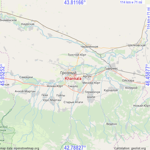 Khankala on map