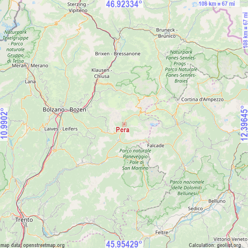 Pera on map