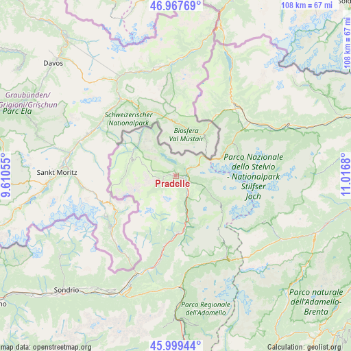 Pradelle on map