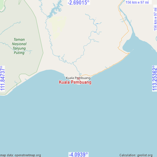 Kuala Pembuang on map