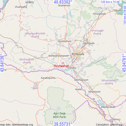 Hovtashat on map