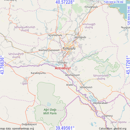 Arevabuyr on map