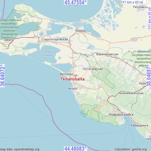Tsibanobalka on map