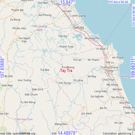 Tây Trà on map