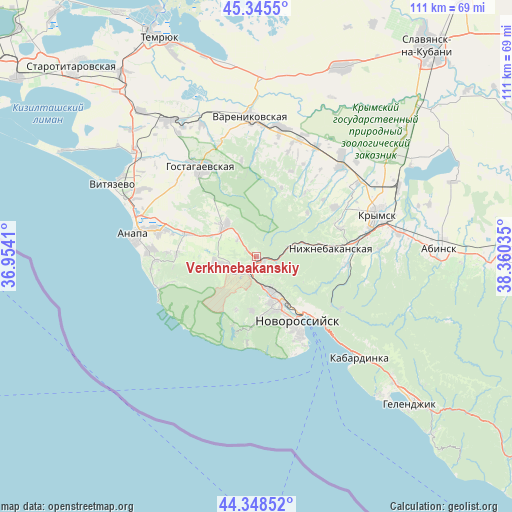 Verkhnebakanskiy on map