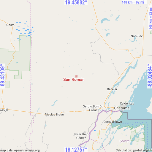 San Román on map