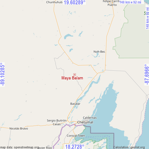 Maya Balam on map