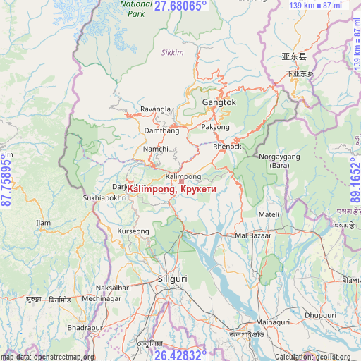 Kalimpong, Крукети on map