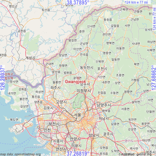 Gwangjeok on map